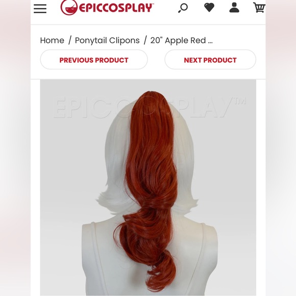 2 Apple Red 20” ponytails in Apple Red - Picture 1 of 2